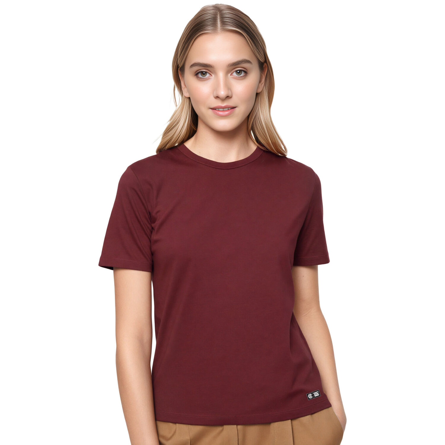Burgundy Core Ladies Boxy Tee